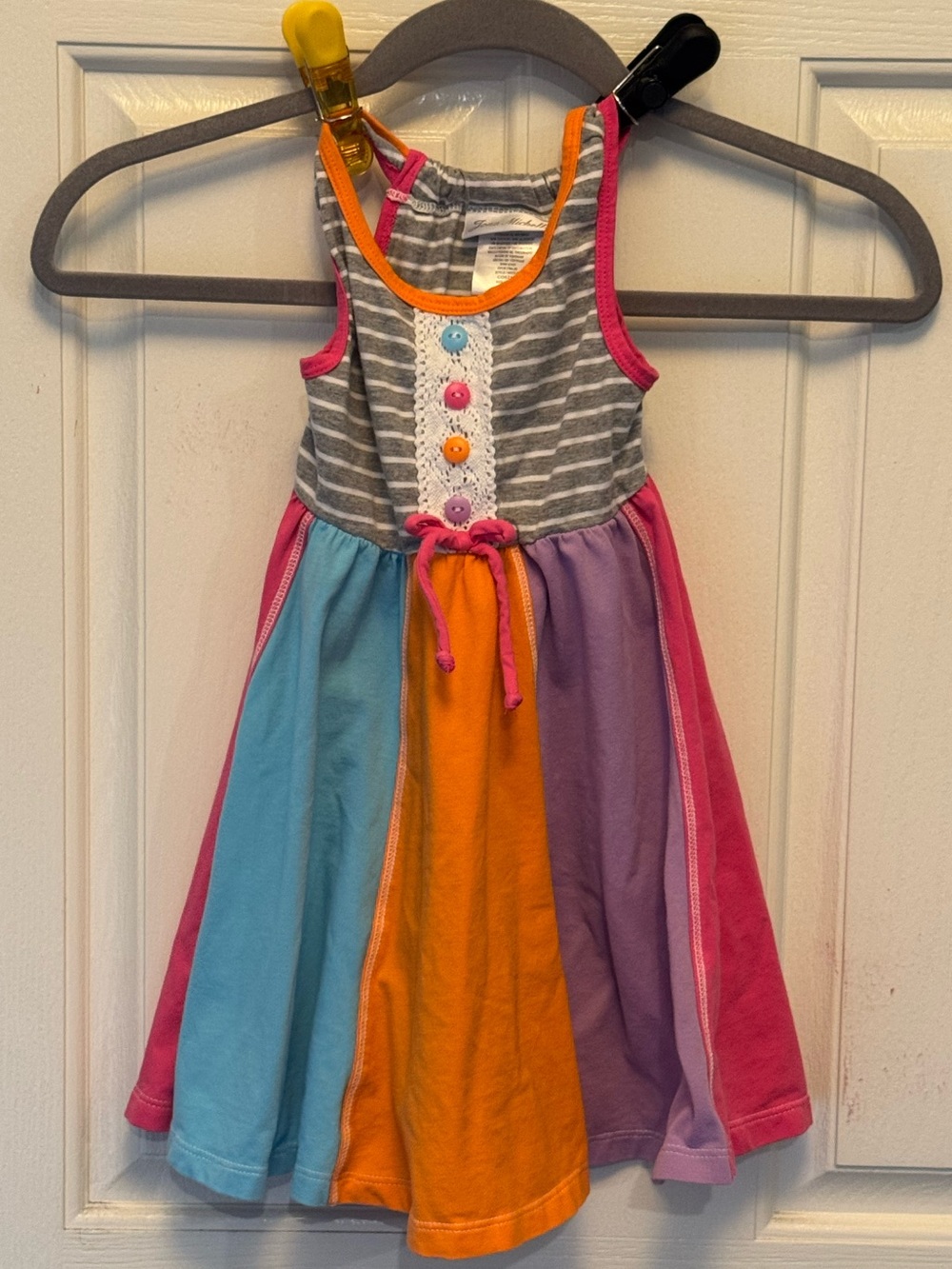 Girls’ Jona Michelle Multi-Color Striped Colorblock Dress